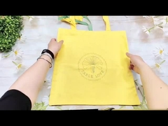 Cotton Linen Toto Bag, Yellow Color, Eco-friendly, Durable, Convenient For Shopping
