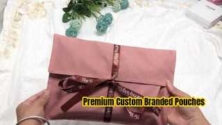 pink suede envelope pouch with satin lining