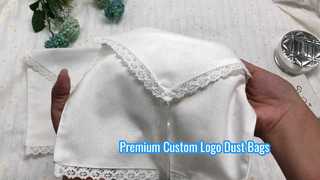 lace edge cotton linen envelope pouch with bow